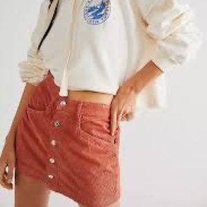 NWT Free People Ray Cord Mini Skirt sz 2